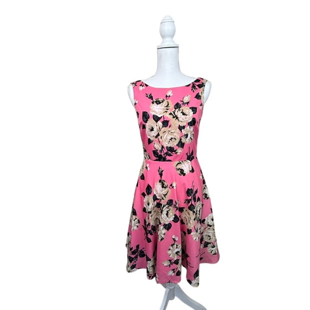 Betsey Johnson Pink Floral Tea Party Dress Tulle A-Line Knee Length 2